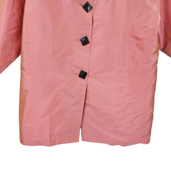 Painted Pony Uniquely USA Silk Vintage Button Front Jacket L Bubblegum Pink - Picture 13 of 16